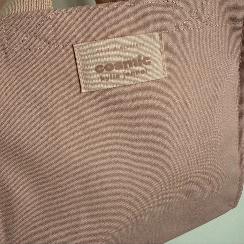Cosmic Kylie Jenner Pink Canvas Mini Tote Bag Crossbody Strap